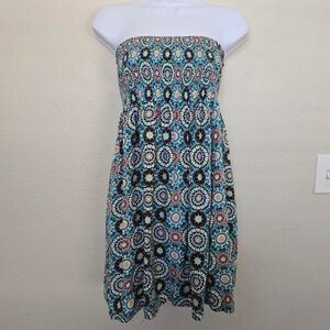 Vintage Y2K long tube top boho abstract style size medium